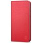 SHIELDON iPhone 11 Wallet Case, Genuine Leather, RFID Blocking, Magnetic Closure - Red - Litchi Pattern