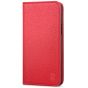 SHIELDON iPhone 12 Wallet Case - iPhone 12 Pro 6.1-inch Folio Leather Case - Red - Litchi Pattern