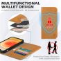 SHIELDON iPhone 12 Wallet Case - iPhone 12 Pro 6.1-inch Folio Leather Case - Retro Light Brown