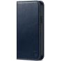 SHIELDON iPhone 12 Wallet Case - iPhone 12 Pro 6.1-inch Folio Leather Case - Dark Blue - Retro