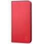 SHIELDON iPhone 8 Wallet Case - iPhone 7 Genuine Leather Kickstand Case - Red - Litchi Pattern