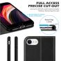 SHIELDON iPhone 8 Wallet Case - iPhone 7 Genuine Leather Kickstand Case - Black - Retro