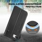 SHIELDON iPhone 8 Wallet Case - iPhone 7 Genuine Leather Kickstand Case - Black - Retro