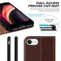 SHIELDON iPhone 8 Wallet Case - iPhone 7 Genuine Leather Kickstand Case - Coffee - Retro
