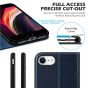 SHIELDON iPhone 8 Wallet Case - iPhone 7 Genuine Leather Kickstand Case - Dark Blue - Retro