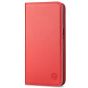 SHIELDON iPhone 14 Wallet Case, iPhone 14 Genuine Leather Cover with RFID Blocking, Book Folio Flip Kickstand Magnetic Closure - Red