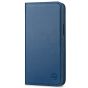 SHIELDON iPhone 14 Plus Wallet Case, iPhone 14 Plus Genuine Leather Cover with RFID Blocking, Book Folio Flip Kickstand Magnetic Closure - Royal Blue