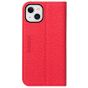SHIELDON iPhone 14 Plus Wallet Case, iPhone 14 Plus Genuine Leather Cover with RFID Blocking, Book Folio Flip Kickstand Magnetic Closure - Red - Litchi Pattern