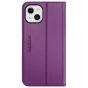 SHIELDON iPhone 14 Plus Wallet Case, iPhone 14 Plus Genuine Leather Cover with RFID Blocking, Book Folio Flip Kickstand Magnetic Closure - Purple