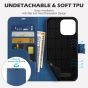 SHIELDON iPhone 14 Pro Max Wallet Case, iPhone 14 Pro Max Genuine Leather Cover with Magnetic Clasp Closure Flip Case - Royal Blue
