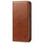 SHIELDON iPhone 14 Pro Max Wallet Case, iPhone 14 Pro Max Genuine Leather Folio Cover - Brown - Retro