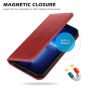 SHIELDON iPhone 14 Pro Max Wallet Case, iPhone 14 Pro Max Genuine Leather Folio Cover - Red - Retro