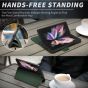 SHIELDON SAMSUNG Galaxy Z Fold4 5G Genuine Leather Wallet Case Cover with S Pen Holder, Folio Flip Style - Midnight Green