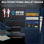 SHIELDON SAMSUNG Galaxy Z Fold4 5G Genuine Leather Wallet Case Cover with S Pen Holder, Folio Flip Style - Navy Blue