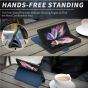 SHIELDON SAMSUNG Galaxy Z Fold4 5G Genuine Leather Wallet Case Cover with S Pen Holder, Folio Flip Style - Royal Blue