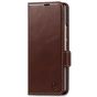 SHIELDON SAMSUNG Galaxy Z Fold4 5G Genuine Leather Wallet Case Cover with S Pen Holder, Folio Flip Style - Coffee - Retro