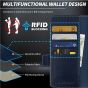 SHIELDON SAMSUNG Galaxy Z Fold4 5G Genuine Leather Wallet Case Cover with S Pen Holder, Folio Flip Style - Dark Blue - Retro