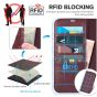 TUCCH SAMSUNG GALAXY A12/M12 Wallet Case, SAMSUNG A12/M12 Leather Case Folio Cover - Wine Red