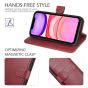 TUCCH iPhone 11 Wallet Case for Women, iPhone 11 Folio Case Thin - Dark Red