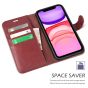 TUCCH iPhone 11 Wallet Case for Women, iPhone 11 Folio Case Thin - Dark Red