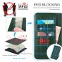 TUCCH iPhone 11 Pro Max Wallet Case for Men, iPhone 11 Pro Max Leather Cover with Magnetic Clasp - Midnight Green