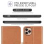 TUCCH iPhone 11 Pro Max Wallet Case for Men, iPhone 11 Pro Max Leather Cover with Magnetic Clasp - Light Brown