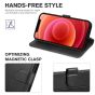 TUCCH iPhone 12 Mini 5.4-inch Flip Leather Wallet Case - Black