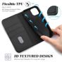 TUCCH iPhone 12 Mini Wallet Case, iPhone 12 Mini Flip Cover, Magnetic Closure Phone Case for Mini iPhone 12 5G 5.4-inch Black