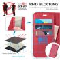 TUCCH iPhone 12 5G Wallet Case, iPhone 12 Pro Case, iPhone 12 / Pro 5G 6.1-inch Flip Case - Red