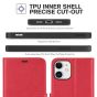 TUCCH iPhone 12 5G Wallet Case, iPhone 12 Pro Case, iPhone 12 / Pro 5G 6.1-inch Flip Case - Red