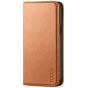 TUCCH iPhone 12 Wallet Case, iPhone 12 Pro Wallet Case, Flip Cover with Stand, Credit Card Slots, Magnetic Closure for iPhone 12 / Pro 6.1-inch 5G Light Brown
