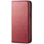 TUCCH iPhone 12 Wallet Case, iPhone 12 Pro Wallet Case, Flip Cover with Stand, Credit Card Slots, Magnetic Closure for iPhone 12 / Pro 6.1-inch 5G Dark Red