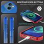 TUCCH iPhone 13 Clear TPU Case Non-Yellowing, Transparent Thin Slim Scratchproof Shockproof TPU Case with Tempered Glass Screen Protector for iPhone 13 5G - Blue&Red