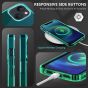 TUCCH iPhone 13 Clear TPU Case Non-Yellowing, Transparent Thin Slim Scratchproof Shockproof TPU Case with Tempered Glass Screen Protector for iPhone 13 5G - Blue&Green