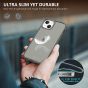TUCCH iPhone 13 Clear TPU Case Non-Yellowing, Transparent Thin Slim Scratchproof Shockproof TPU Case with Tempered Glass Screen Protector for iPhone 13 5G - Grey