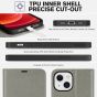 TUCCH iPhone 13 Wallet Case, iPhone 13 PU Leather Case, Folio Flip Cover with RFID Blocking, Credit Card Slots, Magnetic Clasp Closure - Grey