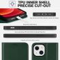 TUCCH iPhone 13 Wallet Case, iPhone 13 PU Leather Case, Folio Flip Cover with RFID Blocking, Credit Card Slots, Magnetic Clasp Closure - Midnight Green