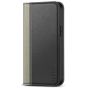 TUCCH iPhone 13 Leather Wallet Case, iPhone 13 Wallet Cover, Flip Cover with Stand, Credit Card Slots, Magnetic Closure - Black & Grey