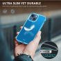 TUCCH iPhone 13 Mini Clear TPU Case Non-Yellowing, Transparent Thin Slim Scratchproof Shockproof TPU Case with Tempered Glass Screen Protector for iPhone 13 Mini 5G(5.4-Inch) - Clear & Blue