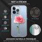 TUCCH iPhone 13 Pro Clear TPU Case Non-Yellowing, Transparent Thin Slim Scratchproof Shockproof TPU Case with Tempered Glass Screen Protector for iPhone 13 Pro 5G - Pink Rose Flower
