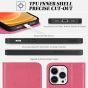 TUCCH iPhone 13 Pro Wallet Case, iPhone 13 Pro PU Leather Case with Folio Flip Book Style, Kickstand, Card Slots, Magnetic Closure - Hot Pink