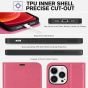 TUCCH iPhone 13 Pro Max Wallet Case, iPhone 13 Pro Max PU Leather Case with Folio Flip Book RFID Blocking, Stand, Card Slots, Magnetic Clasp Closure - Hot Pink
