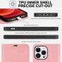 TUCCH iPhone 13 Pro Max Wallet Case, iPhone 13 Pro Max PU Leather Case with Folio Flip Book RFID Blocking, Stand, Card Slots, Magnetic Clasp Closure - Rose Gold