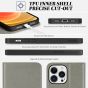 TUCCH iPhone 13 Pro Max Leather Case, iPhone 13 Pro Max PU Wallet Case with Stand Folio Flip Book Cover and Magnetic Closure - Grey