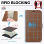 TUCCH iPhone 14 Wallet Case, iPhone 14 PU Leather Case, Folio Flip Cover with RFID Blocking, Credit Card Slots, Magnetic Clasp Closure - Brown