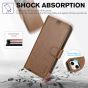 TUCCH iPhone 14 Wallet Case, iPhone 14 PU Leather Case, Folio Flip Cover with RFID Blocking, Credit Card Slots, Magnetic Clasp Closure - Brown