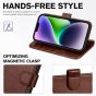 TUCCH iPhone 14 Wallet Case, iPhone 14 PU Leather Case, Folio Flip Cover with RFID Blocking, Credit Card Slots, Magnetic Clasp Closure - Chocolate Brown