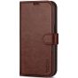 TUCCH iPhone 14 Wallet Case, iPhone 14 PU Leather Case, Folio Flip Cover with RFID Blocking, Credit Card Slots, Magnetic Clasp Closure - Chocolate Brown