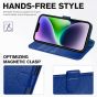 TUCCH iPhone 14 Wallet Case, iPhone 14 PU Leather Case, Folio Flip Cover with RFID Blocking, Credit Card Slots, Magnetic Clasp Closure - Full Grain Klein Blue