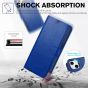 TUCCH iPhone 14 Wallet Case, iPhone 14 PU Leather Case, Folio Flip Cover with RFID Blocking, Credit Card Slots, Magnetic Clasp Closure - Full Grain Klein Blue